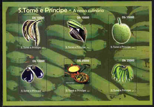 St Thomas & Prince Islands 2010 Fruit ofSt Thomas perf sheetlet containing 6 values unmounted mint