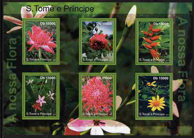 St Thomas & Prince Islands 2010 Flowers ofSt Thomas perf sheetlet containing 6 values unmounted mint