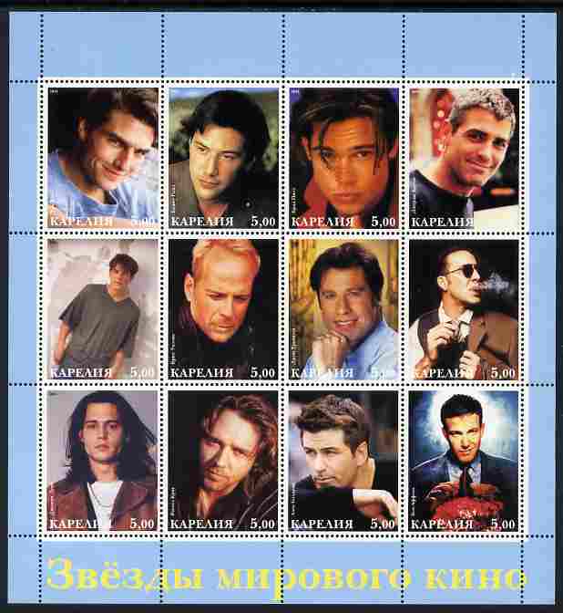 Karjala Republic 2001 Hollywood Actors perf sheetlet containing 12 values unmounted mint
