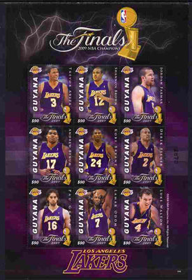 Guyana 2009 Basketball Finals - The Lakers perf sheetlet containing 9 values unmounted mint SG 6676-84