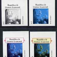 Equatorial Guinea 1977 Flowers EK3 (Arnica montana) set of 4 imperf progressive proofs on ungummed paper comprising 1, 2, 3 and all 4 colours (as Mi 1214)