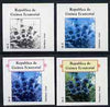 Equatorial Guinea 1977 Flowers EK8 (Gentiana clusii) set of 4 imperf progressive proofs on ungummed paper comprising 1, 2, 3 and all 4 colours (as Mi 1216)