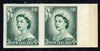 New Zealand 1953-59 QEII 2d bluish green IMPERF horiz pair on thin card, rare thus, as SG726