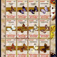 Congo 2011 Butterflies of the World #1 perf sheetlet containing 20 values unmounted mint