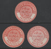 Egypt 1882 Interpostal Seals for FACOUSS, FARCHOUT & FAYOUM (Kehr type 8A nos 652, 653 & 654) fine mint virtually unmounted