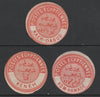 Egypt 1882 Interpostal Seal s for KAER-DAOUD, KENEH & KOM-HAMADE (Kehr type 8A nos 667, 672B & 673) fine mint virtually unmounted