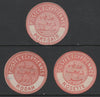 Egypt 1882 Interpostal Seal s for PORT-SAID, RODAH & ROSETTE (Kehr type 8A nos 699, 704 & 705) fine mint virtually unmounted