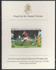 St Vincent - Bequia 1986 World Cup Football $6 (England Team) imperf proof mounted on Format International proof card