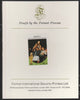 St Vincent - Bequia 1986 World Cup Football $1.50 (Italy) imperf proof mounted on Format International proof card