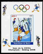 Benin 2008 Beijing Olympics - Disney Characters - Mountaineering imperf individual deluxe sheet unmounted mint. Note this item is privately produced and is offered purely on its thematic appeal