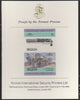 St Vincent - Bequia 1984 Locomotives #1 (Leaders of the World) 1c (Challenger Class) se-tenant pair imperf mounted on Format International proof card