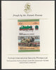 St Vincent - Bequia 1984 Locomotives #2 (Leaders of the World) 10c (4-4-2 Thundersley) se-tenant pair imperf mounted on Format International proof card
