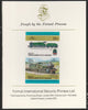 St Vincent - Bequia 1984 Locomotives #2 (Leaders of the World) 35c (4-6-0 Manor Class) se-tenant pair imperf mounted on Format International proof card
