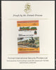 St Vincent - Bequia 1984 Locomotives #2 (Leaders of the World) 5c (4-4-2 Jersey Lily) se-tenant pair imperf mounted on Format International proof card