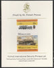 St Vincent - Bequia 1985 Locomotives #4 (Leaders of the World) 25c (4-4-0 Class 6400 Japan) imperf se-tenant pair mounted on Format International proof card