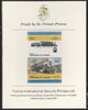 St Vincent - Bequia 1985 Locomotives #4 (Leaders of the World) 55c (4-6-2,Class H4 USA) imperf se-tenant pair mounted on Format International proof card