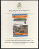 St Vincent - Bequia 1985 Locomotives #4 (Leaders of the World) 75c (4-6-0 Royal Scot) imperf se-tenant pair mounted on Format International proof card