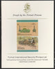 St Vincent - Bequia 1987 Locomotives #5 (Leaders of the World) $2 (2-2-2 LNWR Cornwall) imperf se-tenant pair mounted on Format International proof card