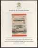 St Vincent - Bequia 1987 Locomotives #5 (Leaders of the World) 50c (Louisville & Nashville Class U25B) imperf se-tenant pair mounted on Format International proof card