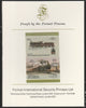 St Vincent - Bequia 1987 Locomotives #5 (Leaders of the World) 60c (0-6-0 Hull & Barnsley Class LS) imperf se-tenant pair mounted on Format International proof card