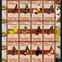 Congo 2011 Butterflies of the World #2 perf sheetlet containing 20 values unmounted mint