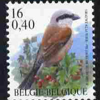 Belgium 2000-01 Birds #4 Red-Backed Shrike 16f/0.40 Euro dual currency unmounted mint, SG 3545