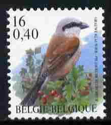 Belgium 2000-01 Birds #4 Red-Backed Shrike 16f/0.40 Euro dual currency unmounted mint, SG 3545