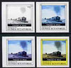 Equatorial Guinea 1977 Locomotives EK5 (S African Portfontein) set of 4 imperf progressive proofs on ungummed paper comprising 1, 2, 3 and all 4 colours (as Mi 1147)