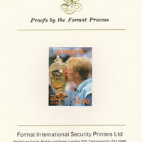 St Vincent 1987 International Tennis Players $2 Boris Becker imperf mounted on Format International Proof Card, as SG 1064