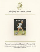 St Vincent 1987 International Tennis Players $1.25 Steffi Graf imperf mounted on Format International Proof Card, as SG 1061