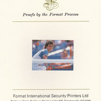 St Vincent - Grenadines 1988 International Tennis Players 15c Pam Shriver imperf mounted on Format International Proof Card, as SG 582