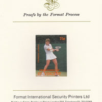 St Vincent - Grenadines 1988 International Tennis Players 75c Wendy Turnbull imperf mounted on Format International Proof Card, as SG 584