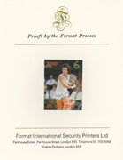 St Vincent - Grenadines 1988 International Tennis Players $2 Billie Jean King imperf mounted on Format International Proof Card, as SG 587