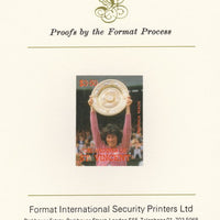 St Vincent - Grenadines 1988 International Tennis Players $3.50 Virginia Wade imperf mounted on Format International Proof Card, as SG 589