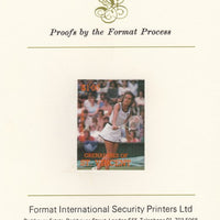 St Vincent - Grenadines 1988 International Tennis Players $1 Evonne Cawley imperf mounted on Format International Proof Card, as SG 585