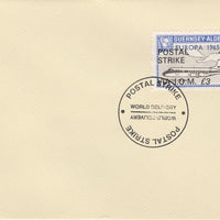 Guernsey - Alderney 1971 Postal Strike cover to Isle of Man bearing Viscount 3s overprinted Europa 1965 additionally overprinted 'POSTAL STRIKE VIA IOM £3' cancelled with World Delivery postmark