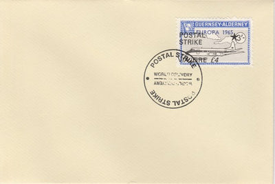 Guernsey - Alderney 1971 Postal Strike cover to Ireland bearing Viscount 3s overprinted Europa 1965 additionally overprinted 'POSTAL STRIKE VIA EIRE £4' cancelled with World Delivery postmark
