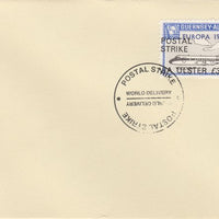 Guernsey - Alderney 1971 Postal Strike cover to Ulster bearing Viscount 3s overprinted Europa 1965 additionally overprinted 'POSTAL STRIKE VIA ULSTER £3' cancelled with World Delivery postmark