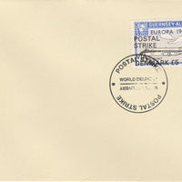Guernsey - Alderney 1971 Postal Strike cover to Denmark bearing Viscount 3s overprinted Europa 1965 additionally overprinted 'POSTAL STRIKE VIA DENMARK £5' cancelled with World Delivery postmark