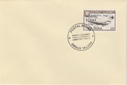 Guernsey - Alderney 1971 Postal Strike cover to India bearing DC-3 6d overprinted Europa 1965 additionally overprinted 'POSTAL STRIKE VIA INDIA £6' cancelled with World Delivery postmark