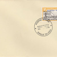 Guernsey - Alderney 1971 Postal Strike cover to Cayman Islands bearing Dart Herald 1s overprinted Europa 1965 additionally overprinted 'POSTAL STRIKE VIA CAYMAN ISLANDS £6' cancelled with World Delivery postmark