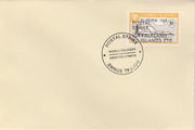 Guernsey - Alderney 1971 Postal Strike cover to Falkland Islands bearing Dart Herald 1s overprinted Europa 1965 additionally overprinted 'POSTAL STRIKE VIA FALKLAND ISLANDS £10' cancelled with World Delivery postmark