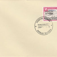 Guernsey - Alderney 1971 Postal Strike cover to Guernsey bearing Flying Boat Saro Cloud 3d overprinted Europa 1965 additionally overprinted 'POSTAL STRIKE VIA GUERNSEY £3' cancelled with World Delivery postmark