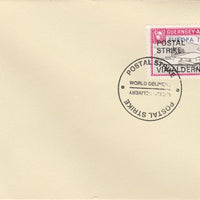 Guernsey - Alderney 1971 Postal Strike cover to Alderney bearing Flying Boat Saro Cloud 3d overprinted Europa 1965 additionally overprinted 'POSTAL STRIKE VIA ALDERNEY £3' cancelled with World Delivery postmark