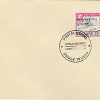 Guernsey - Alderney 1971 Postal Strike cover to Sark bearing Flying Boat Saro Cloud 3d overprinted Europa 1965 additionally overprinted 'POSTAL STRIKE VIA SARK £3' cancelled with World Delivery postmark