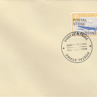 Guernsey - Alderney 1971 Postal Strike cover to Alderney bearing 1967 DC-3 6d overprinted 'POSTAL STRIKE VIA ALDERNEY £3' cancelled with World Delivery postmark