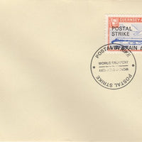 Guernsey - Alderney 1971 Postal Strike cover to Spain bearing 1967 Viscount 3s overprinted 'POSTAL STRIKE VIA SPAIN £4' cancelled with World Delivery postmark