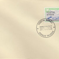Guernsey - Alderney 1971 Postal Strike cover to Bahamas bearing 1967 Heron 1s6d overprinted 'POSTAL STRIKE VIA BAHAMAS £6' cancelled with World Delivery postmark
