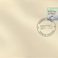 Guernsey - Alderney 1971 Postal Strike cover to Jamaica bearing 1967 Heron 1s6d overprinted 'POSTAL STRIKE VIA JAMAICA £5' cancelled with World Delivery postmark
