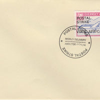 Guernsey - Alderney 1971 Postal Strike cover to South Africa bearing 1967 BAC One-Eleven 3d overprinted 'POSTAL STRIKE VIA S AFRICA £5' cancelled with World Delivery postmark